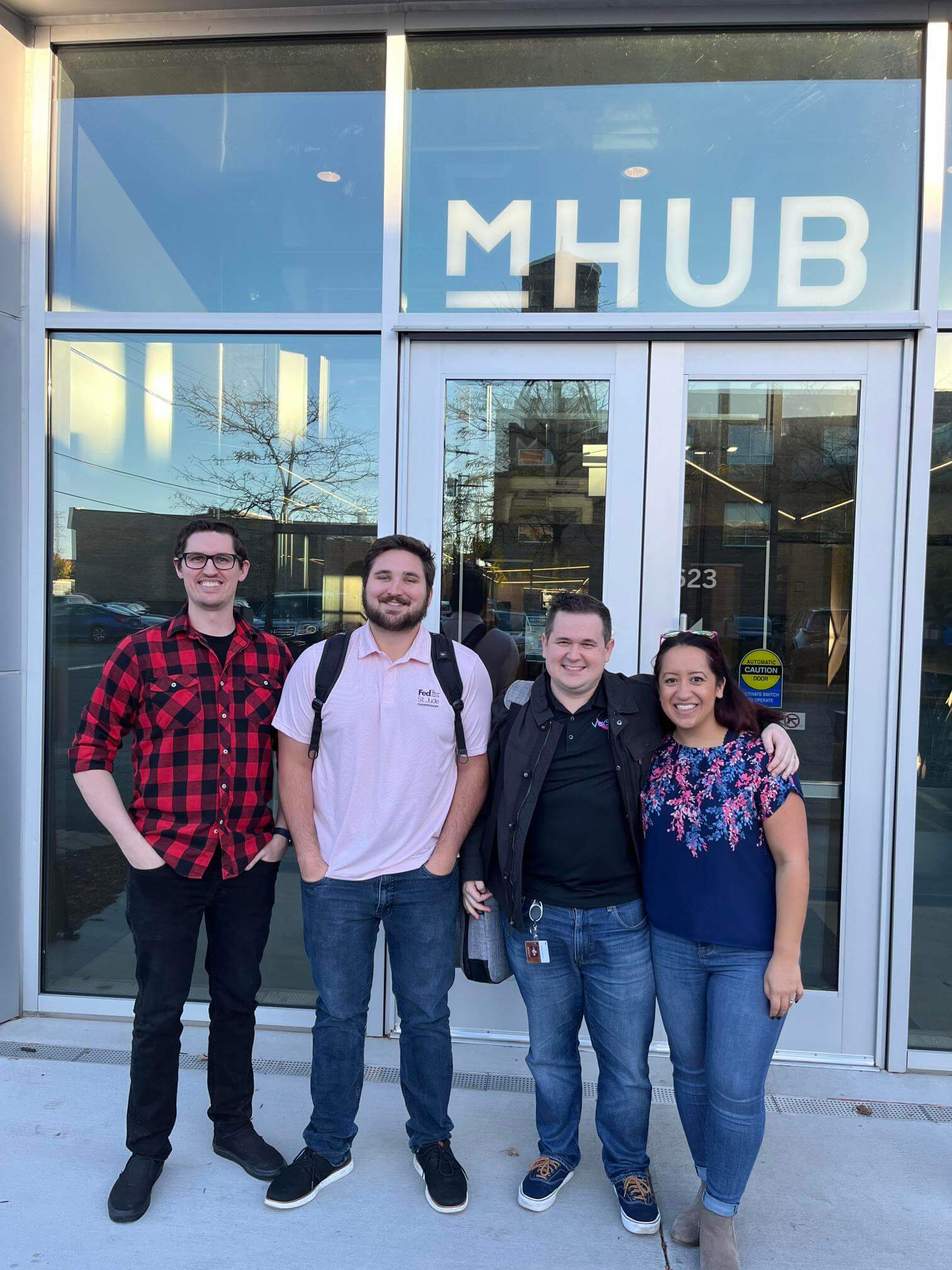 VoxSomnia staff in October 2024, shortly after moving into the garage space at mHUB